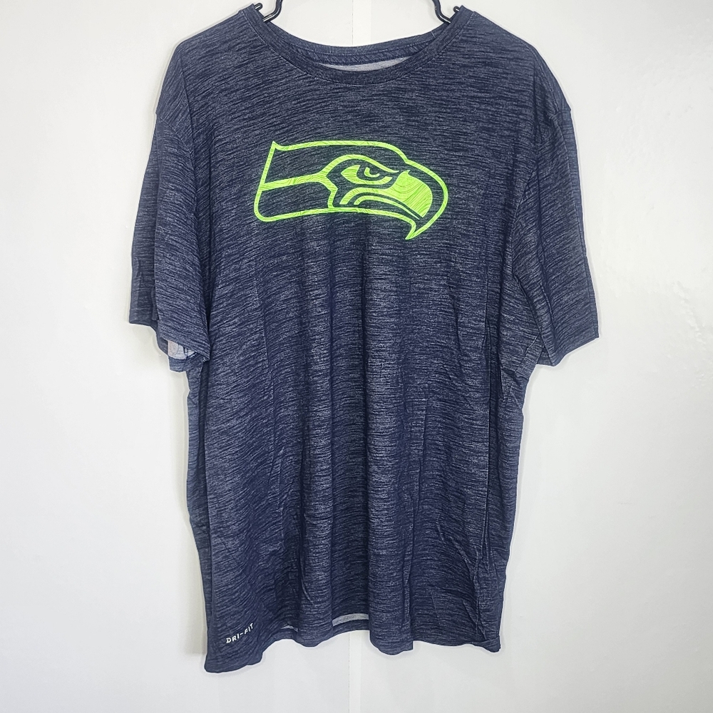 Nike Mens Dri-fit Navy Blue Falcons Short Sleeve Shirt, Size XXL